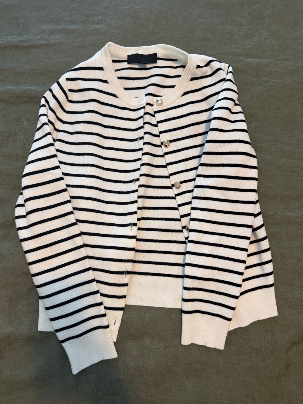Zara Striped Knit Cardigan